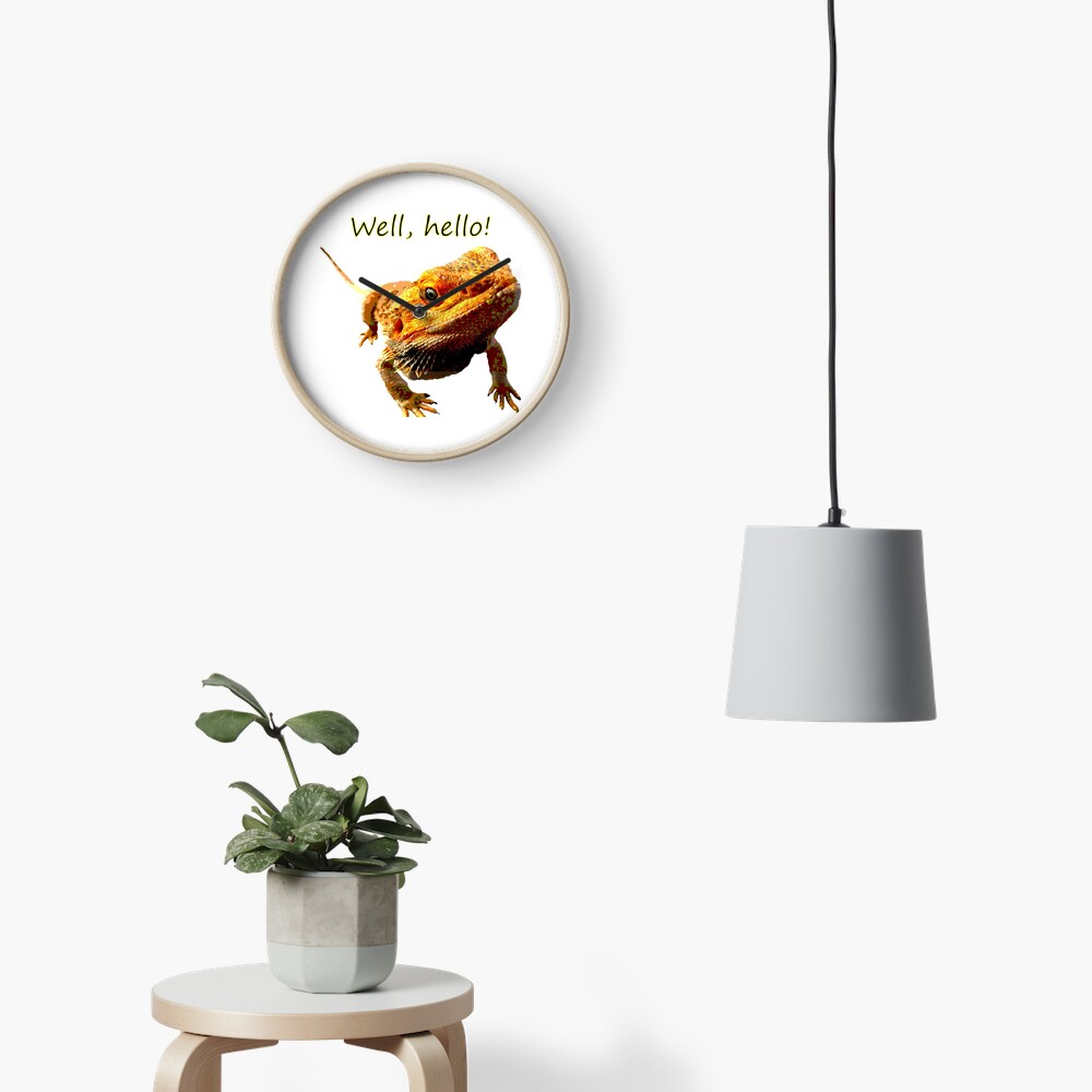 Bearded Dragon Says Hello Clock