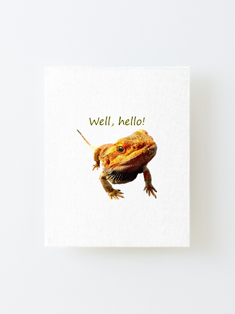 Alternate view of Bearded Dragon Says Hello Mounted Print