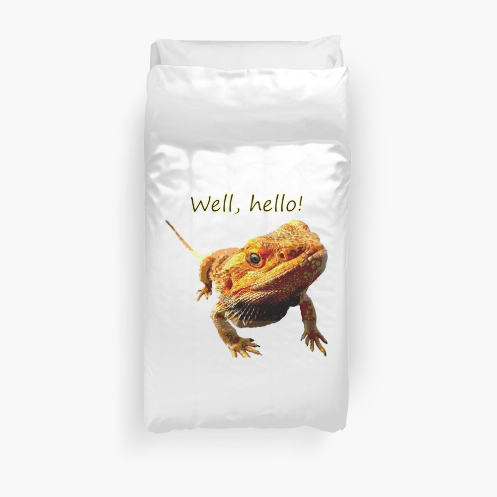 Bearded Dragon Says Hello Duvet Cover