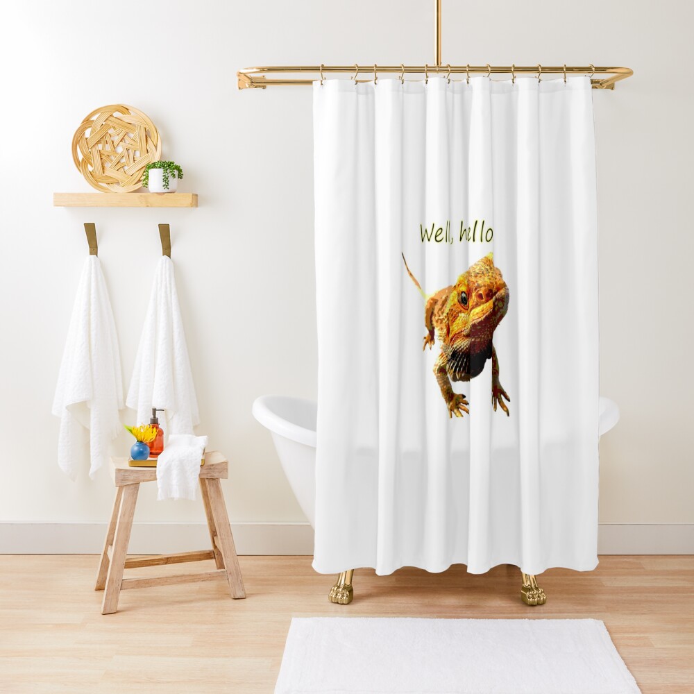 Bearded Dragon Says Hello Shower Curtain