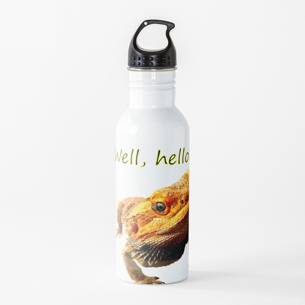 Bearded Dragon Says Hello Water Bottle
