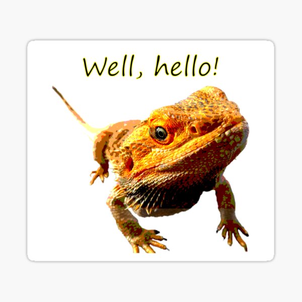 Bearded Dragon Says Hello Sticker