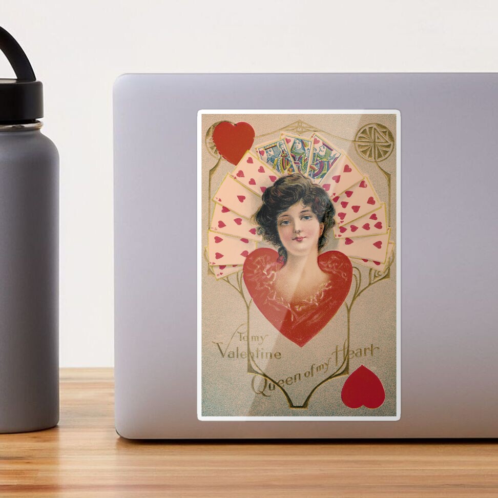 Queen of My Heart / Vintage Valentine's Day Card Artwork / Victorian Litho  Greeting Card for Sale by FuzzyHoney