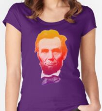 Big psychedelic Abe Women's Fitted Scoop T-Shirt