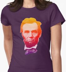 Big psychedelic Abe Women's Fitted T-Shirt