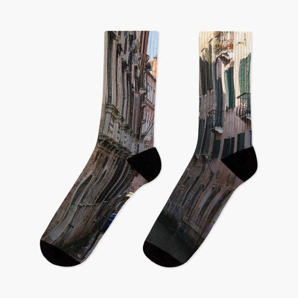 Item preview, Classic Venetian - Republic of Venice Flag of Saint Mark over a Small Canal  designed and sold by Georgia Mizuleva.