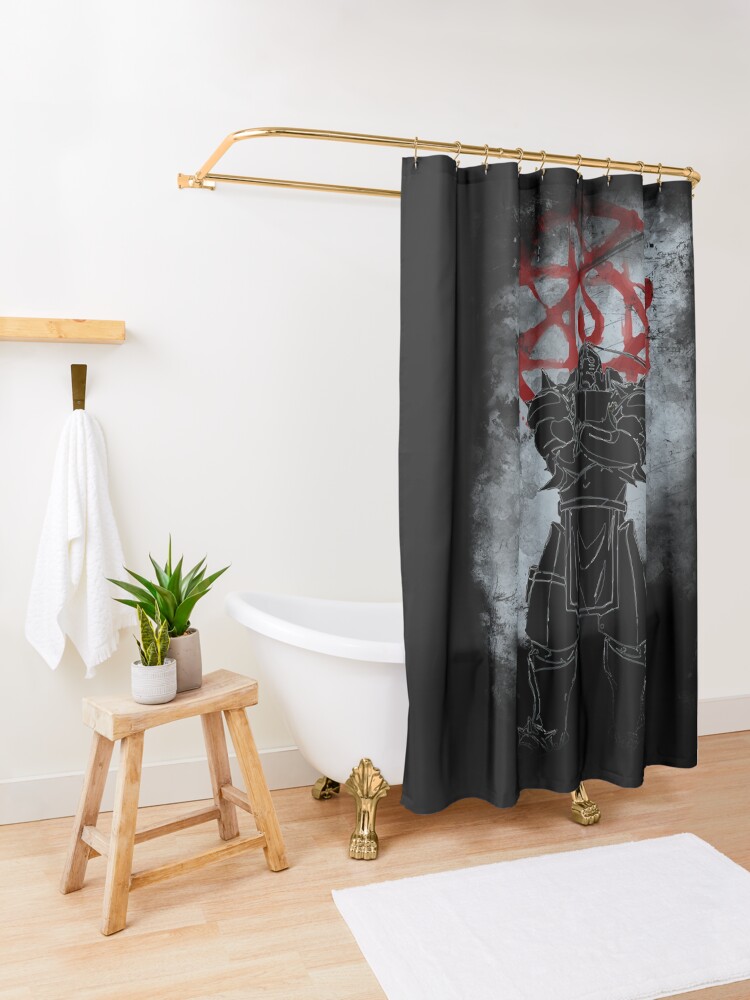Alternate view of armor awakening Shower Curtain
