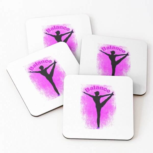 Item preview, Yoga Poses - Pink Mottled Background Balance designed and sold by SadSacDesigns.
