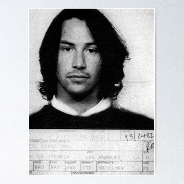 Artikel-Vorschau von Keanu Reeves 90er Jahre Mugshot, designt und verkauft von cupidchu.