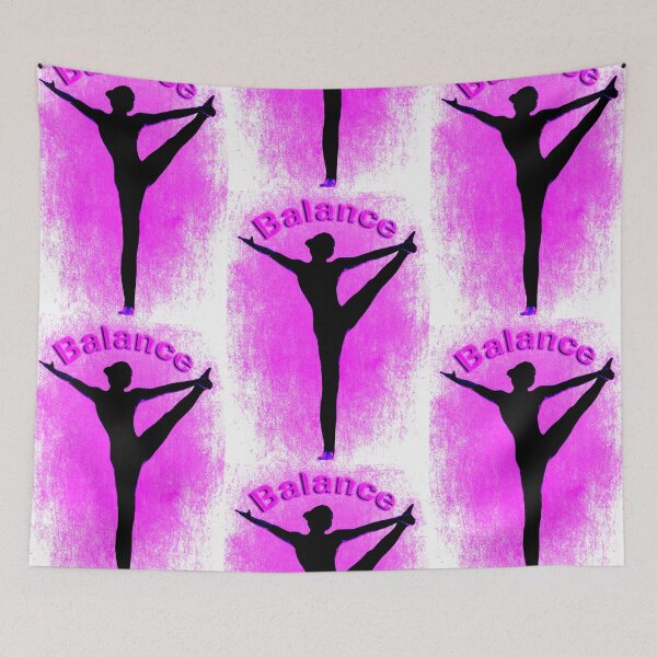 Item preview, Yoga Poses - Pink Mottled Background Balance designed and sold by SadSacDesigns.