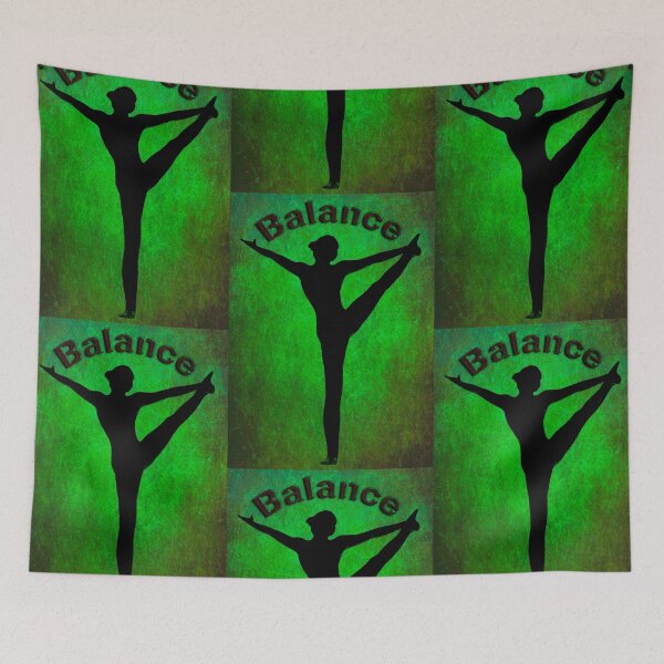 Item preview, Yoga Poses -  Dark  Green Background Balance designed and sold by SadSacDesigns.