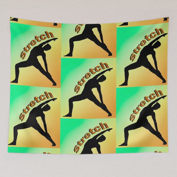 Item preview, Yoga Poses -  Green and Yellow Background Stretch designed and sold by SadSacDesigns.