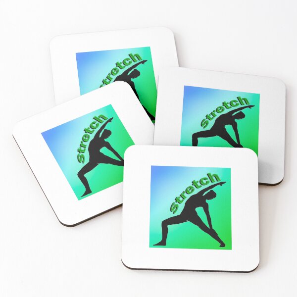 Item preview, Yoga Poses -  Green and Blue Background Stretch designed and sold by SadSacDesigns.