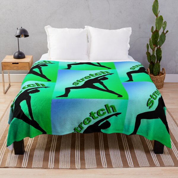 Item preview, Yoga Poses -  Green and Blue Background Stretch designed and sold by SadSacDesigns.
