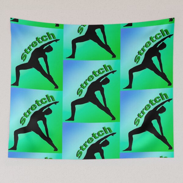 Item preview, Yoga Poses -  Green and Blue Background Stretch designed and sold by SadSacDesigns.