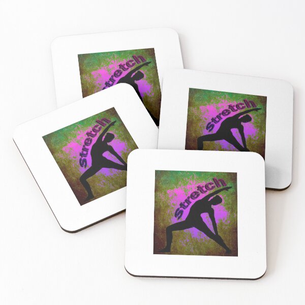 Item preview, Yoga Poses -  Green and Purple Background Stretch designed and sold by SadSacDesigns.