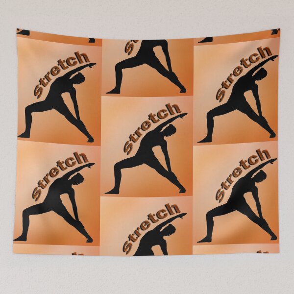 Item preview, Yoga Poses -  Peach and Brown Background Stretch designed and sold by SadSacDesigns.