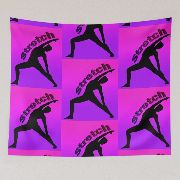 Item preview, Yoga Poses -  Pink and Purple Background Stretch designed and sold by SadSacDesigns.