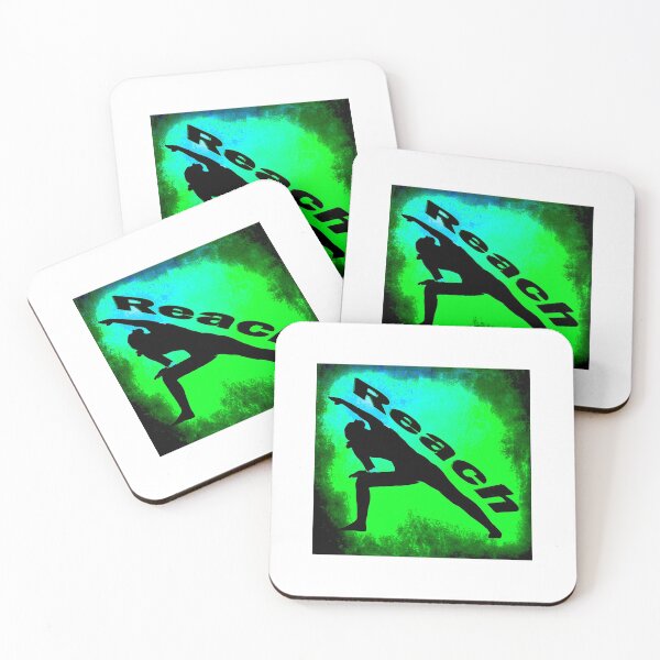 Item preview, Yoga Poses -  Green Background Reach designed and sold by SadSacDesigns.