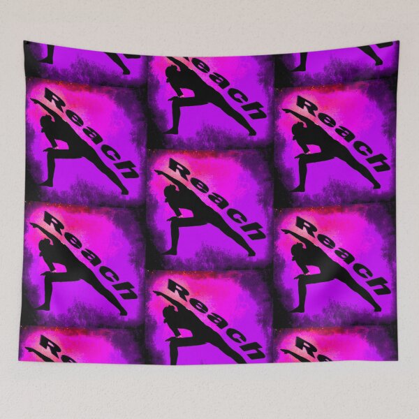 Item preview, Yoga Poses -  Purple and Pink Background Reach designed and sold by SadSacDesigns.
