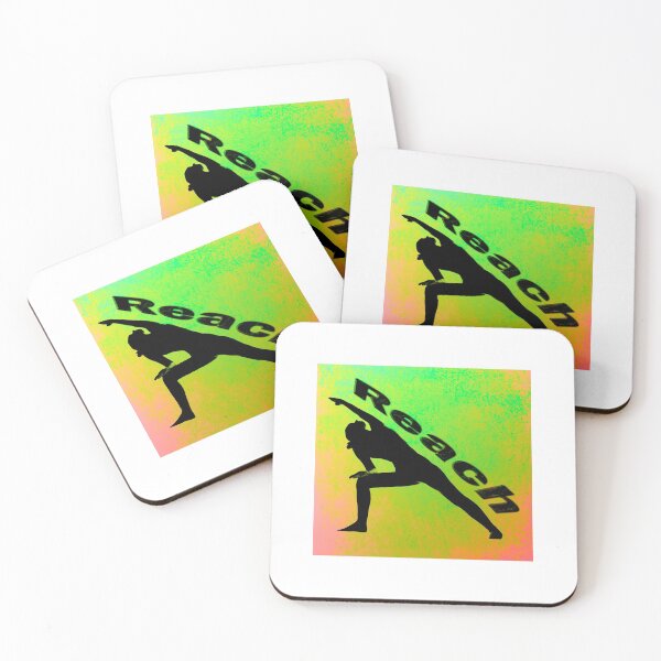 Item preview, Yoga Poses -  Green and Pink Background Reach designed and sold by SadSacDesigns.