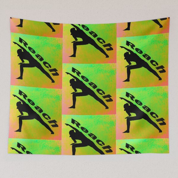 Item preview, Yoga Poses -  Green and Pink Background Reach designed and sold by SadSacDesigns.