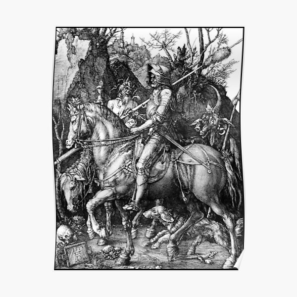 DURER. The Knight, Death and the Devil. Albrecht Durer. 1513. Poster