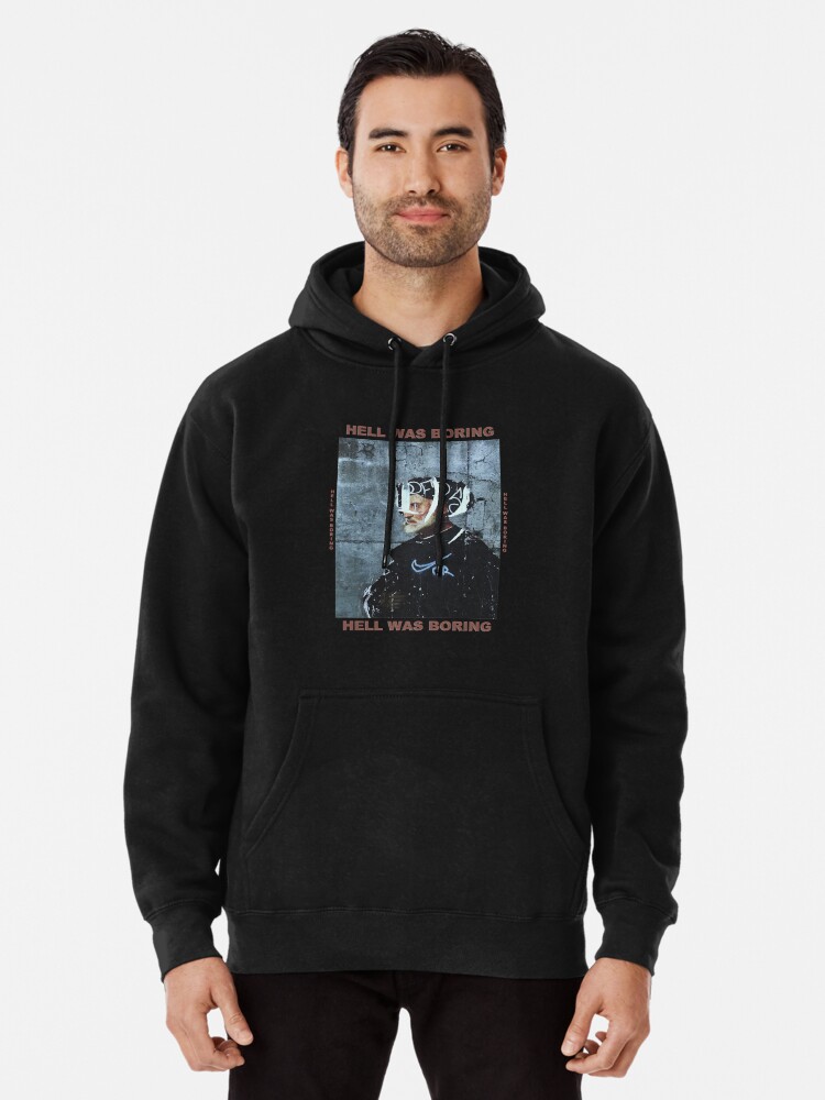 Black PLT Blurred Print Hoodie