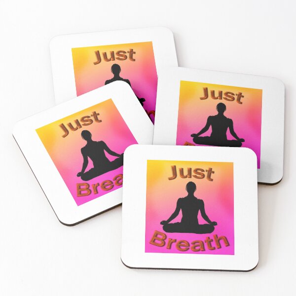 Item preview, Yoga Poses -  Pink and Orange Background Lotus Just Breath designed and sold by SadSacDesigns.