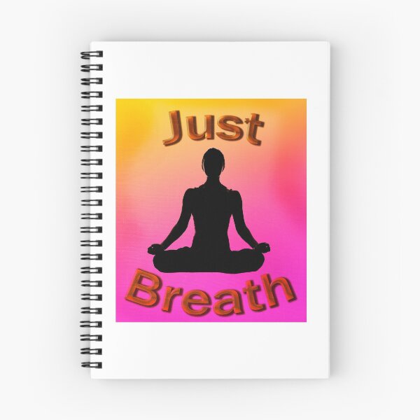 Item preview, Yoga Poses -  Pink and Orange Background Lotus Just Breath designed and sold by SadSacDesigns.