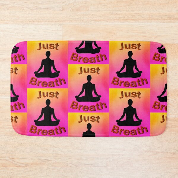 Item preview, Yoga Poses -  Pink and Orange Background Lotus Just Breath designed and sold by SadSacDesigns.
