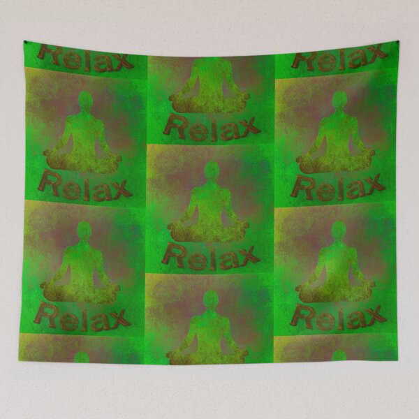 Item preview, Yoga Poses -  Green Background Lotus Relax designed and sold by SadSacDesigns.