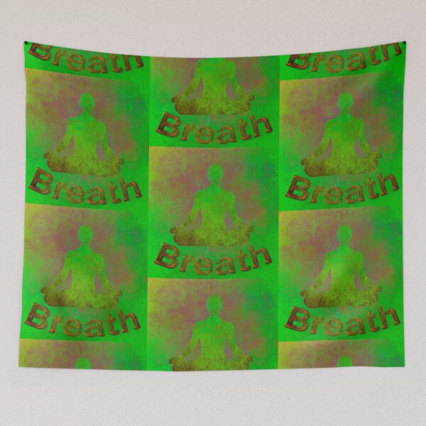 Item preview, Yoga Poses -  Green Background Lotus Breath designed and sold by SadSacDesigns.