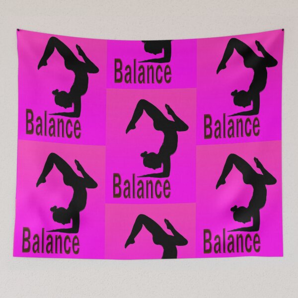 Item preview, Yoga Poses -  Pink Background Balance designed and sold by SadSacDesigns.