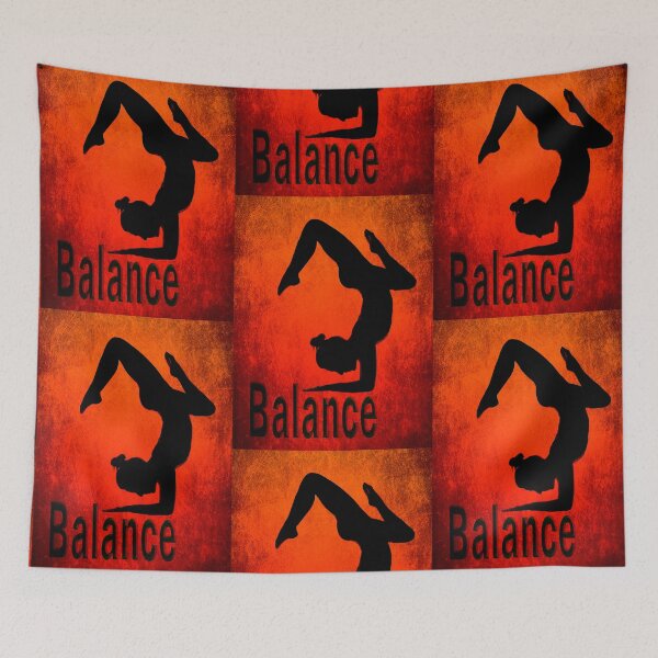Item preview, Yoga Poses -  Red and Orange Background Balance designed and sold by SadSacDesigns.