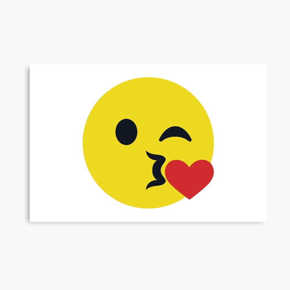 Kussen Gesicht Smiley Emoticon Schlag Einen Kuss Romantik Liebe Herz Emoji Metallbild Von Torch Redbubble