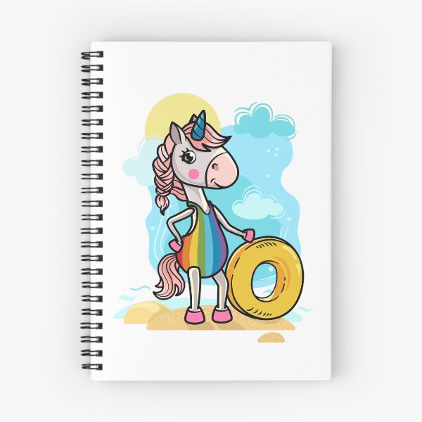 Item preview, Cartoon character unicorn on the beach with an inflatable swimming ring. designed and sold by Elena Pasechnik.