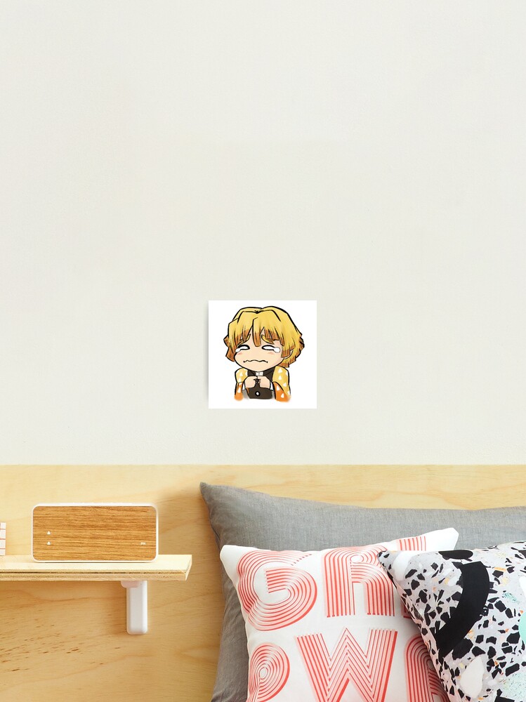 chibi zenitsu sticker photographic print by bluestar94 redbubble