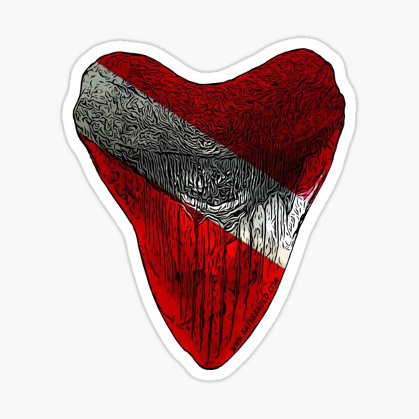 Item preview, Sharks Tooth Megalodon Fossil Dive Flag designed and sold by baybranded.