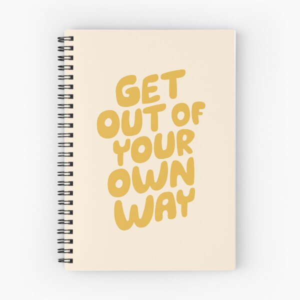 Item preview, GET OUT OF YOUR OWN WAY motivational typography inspirational quote in vintage yellow designed and sold by MotivatedType.