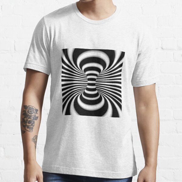 Black And White Infinite Wormhole Optical Illusion T Shirt For Sale By Hyproinc Redbubble