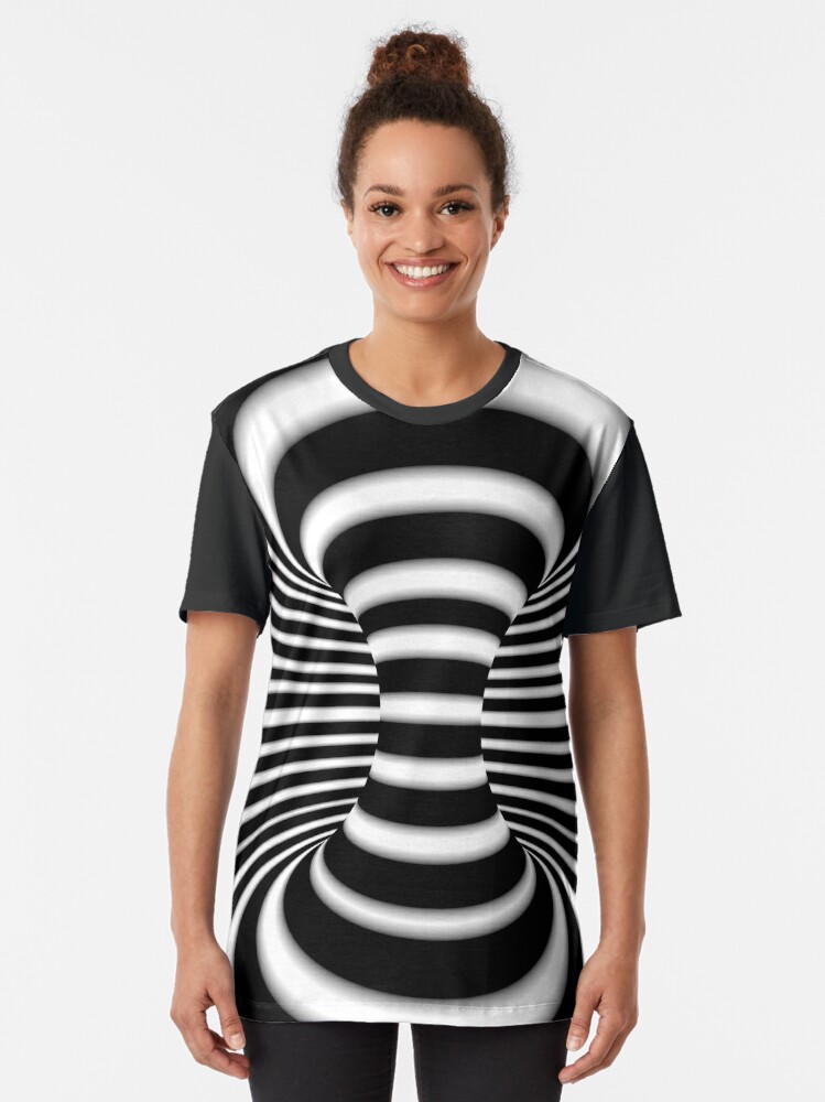 Black And White Infinite Wormhole Optical Illusion T Shirt By Hyproinc Redbubble