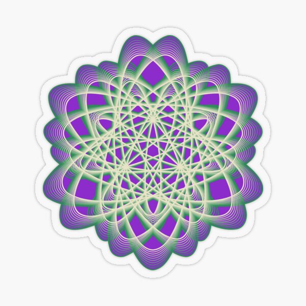 Abstract Sea Green Spiral Lines Transparent Sticker