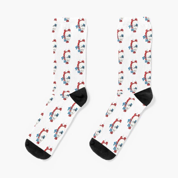 Totenkopf mit Blumen - Design by Conny Socken