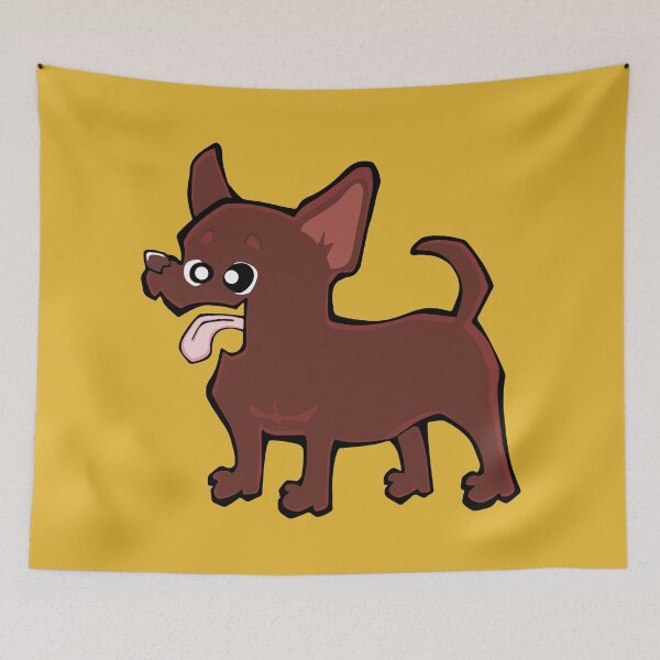 Item preview, Chihuahua - Short Hair - Chocolate (Full Body) YELLOW BG designed and sold by TheChicken.