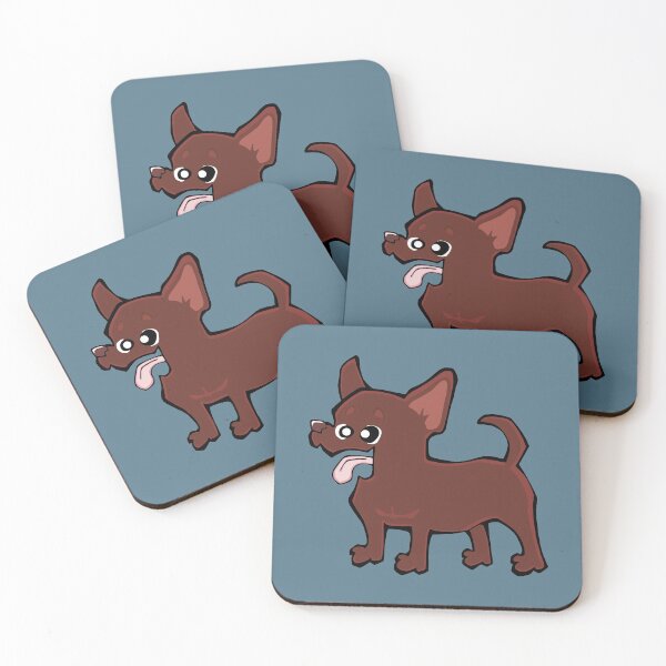 Item preview, Chihuahua - Short Hair - Chocolate (Full Body) BLUE BG designed and sold by TheChicken.