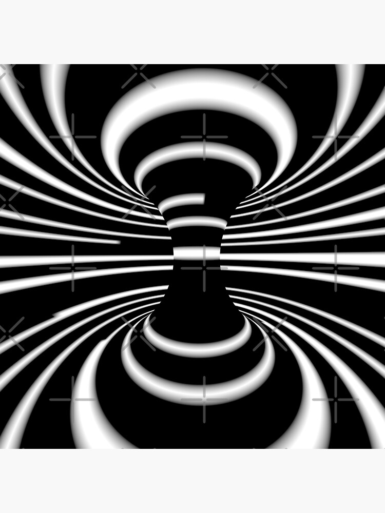 Black And White Tech Glitch Infinite Wormhole Optical Illusion Photographic Print By Hyproinc