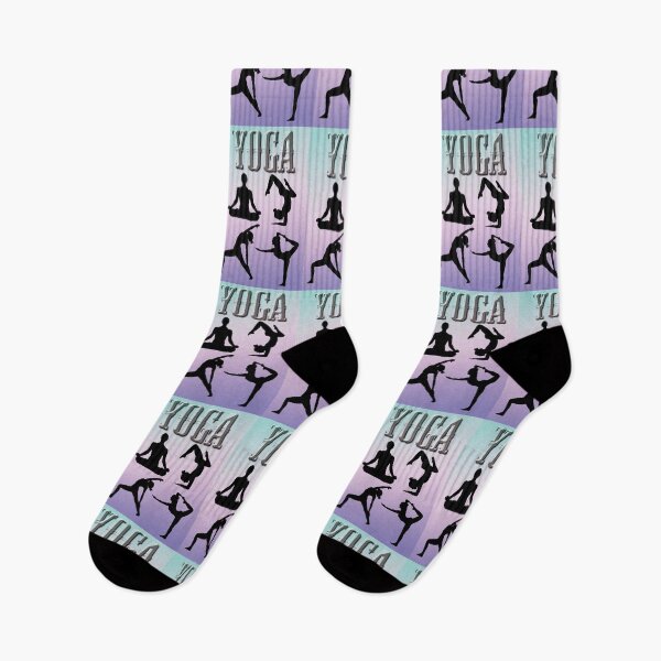 Item preview, Yoga Pose Multi Lilac Pastel with Black Figures designed and sold by SadSacDesigns.