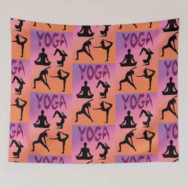 Item preview, Yoga Pose Multi Pink and Orange Pastels designed and sold by SadSacDesigns.
