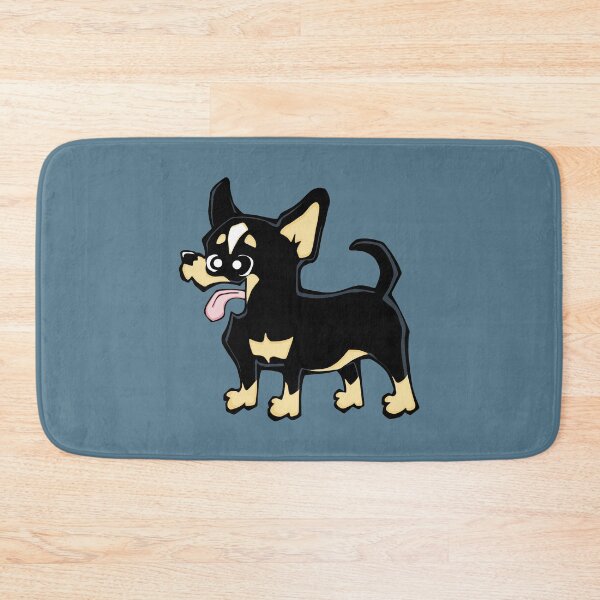 Item preview, Chihuahua - Short Hair - Black (Full Body) BLUE BG designed and sold by TheChicken.